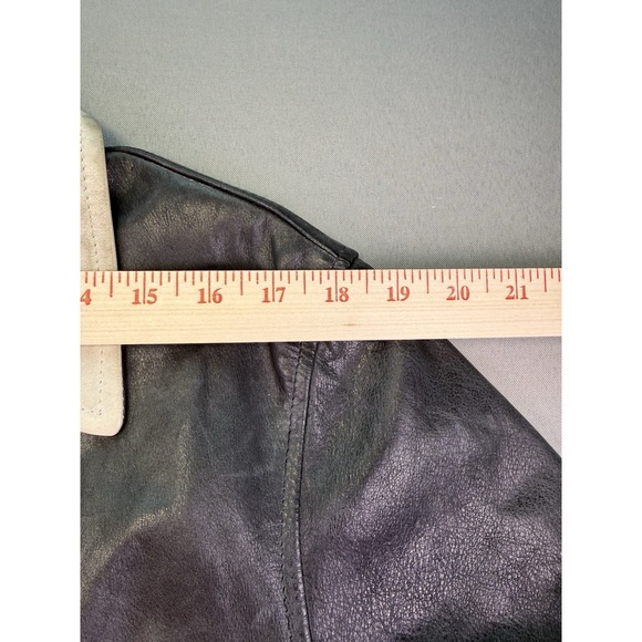 Vtg. Belstaff Gold Label Men's L Bi-Color Black/Gray Leather Biker Moto Jacket - Picture 16 of 16